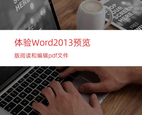体验Word2013预览版阅读和编辑pdf文件
