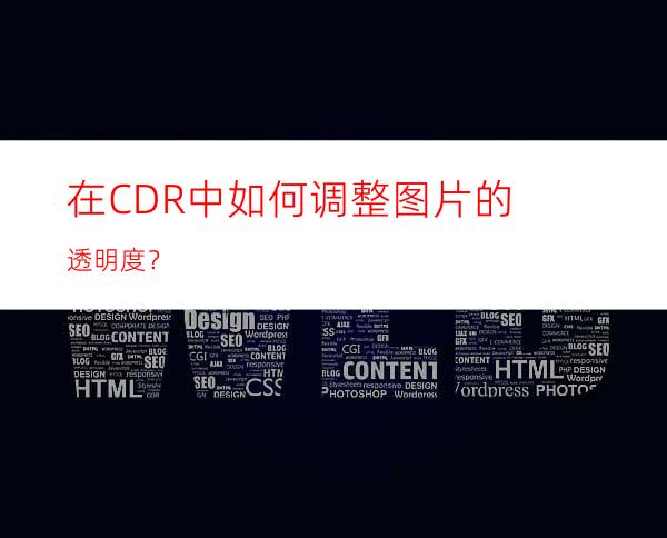 在CDR中如何调整图片的透明度？