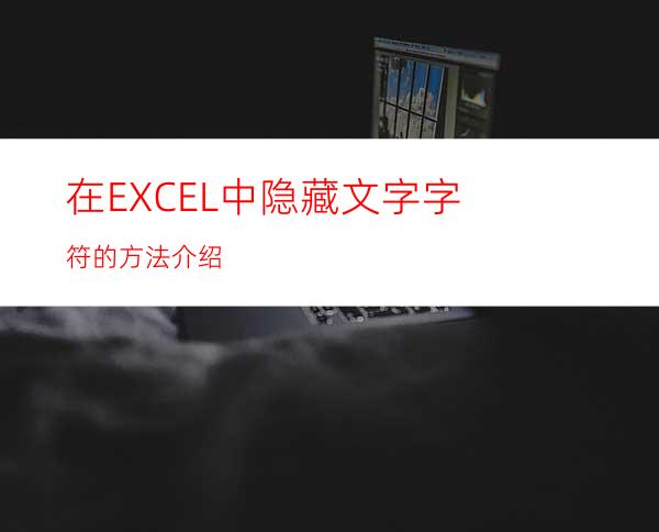 在EXCEL中隐藏文字字符的方法介绍