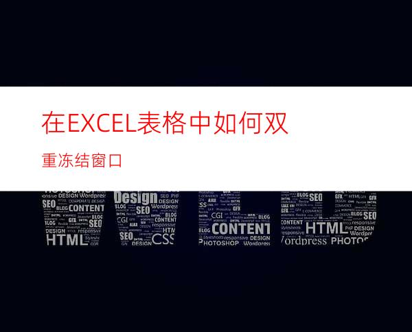 在EXCEL表格中如何双重冻结窗口