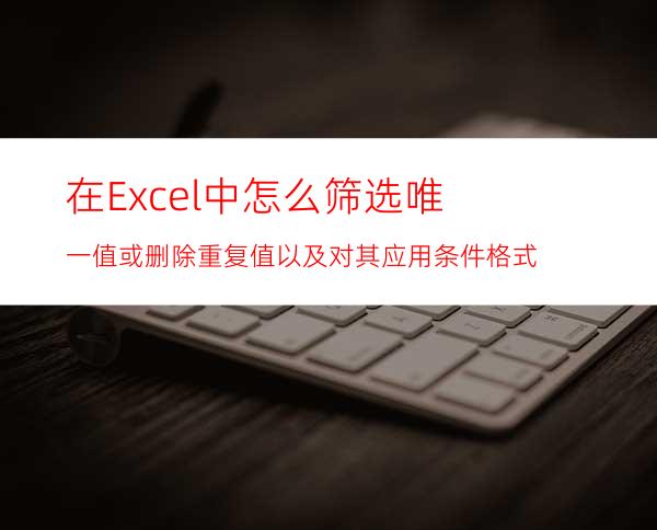 在Excel中怎么筛选唯一值或删除重复值以及对其应用条件格式