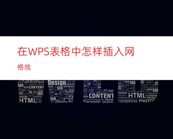 在WPS表格中怎样插入网格线