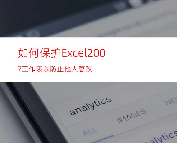 如何保护Excel2007工作表以防止他人篡改