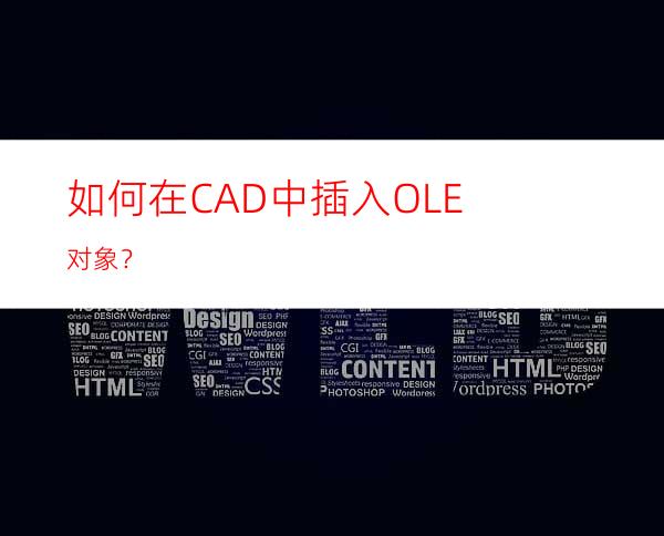 如何在CAD中插入OLE对象？