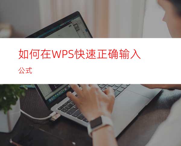 如何在WPS快速正确输入公式