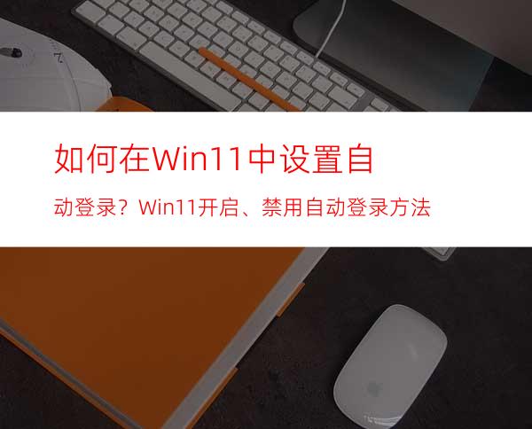如何在Win11中设置自动登录？Win11开启、禁用自动登录方法