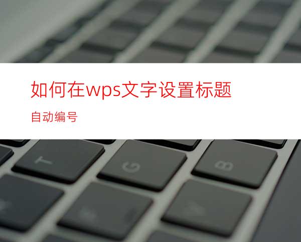 如何在wps文字设置标题自动编号