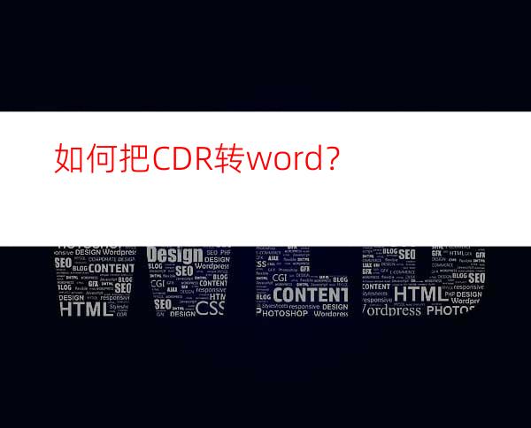 如何把CDR转word？