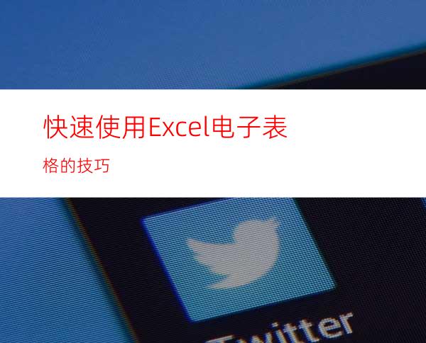 快速使用Excel电子表格的技巧