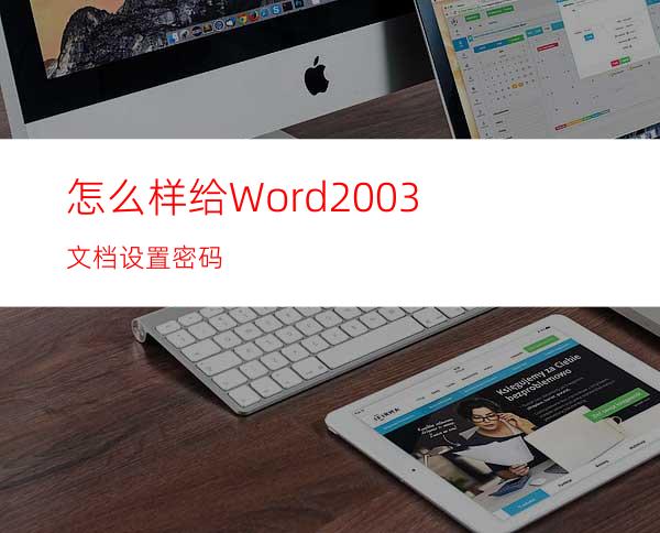 怎么样给Word2003文档设置密码?