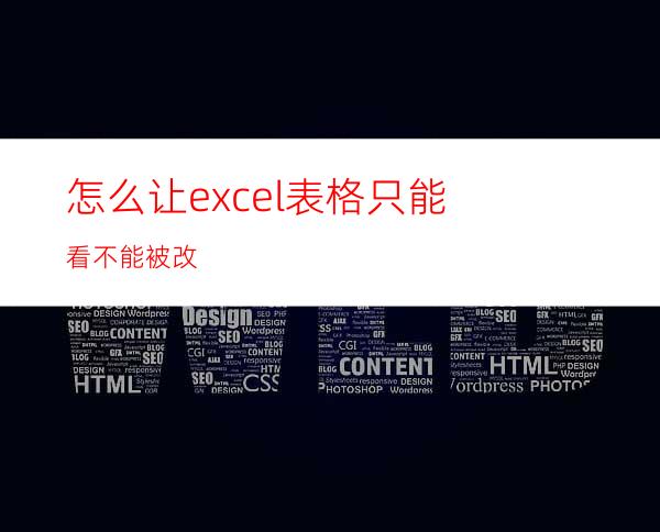 怎么让excel表格只能看不能被改