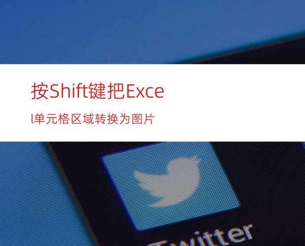 按Shift键把Excel单元格区域转换为图片