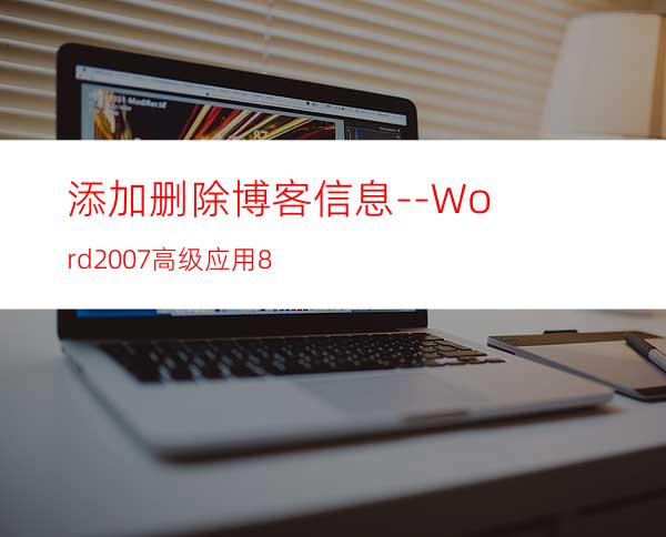 添加/删除博客信息--Word2007高级应用8