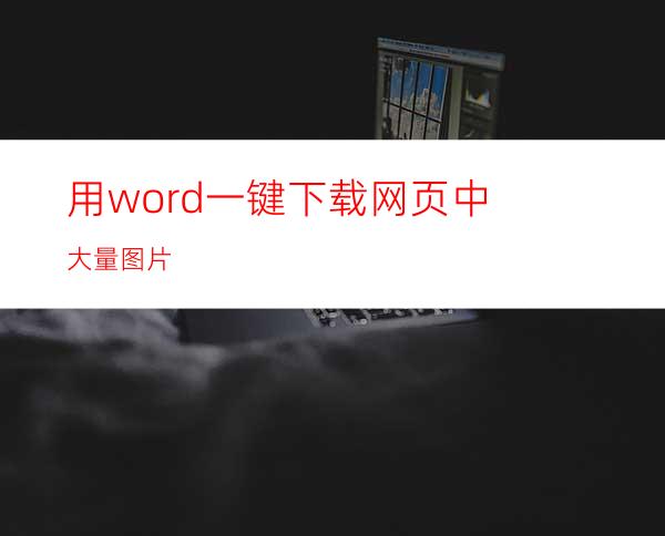 用word一键下载网页中大量图片