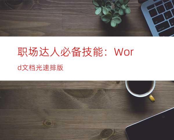 职场达人必备技能：Word文档光速排版