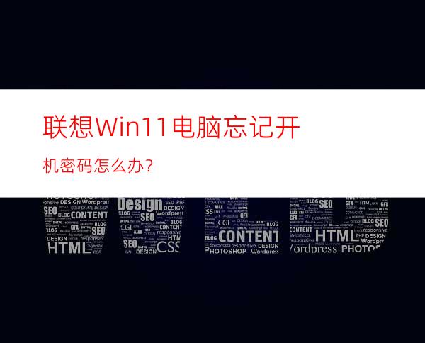 联想Win11电脑忘记开机密码怎么办？