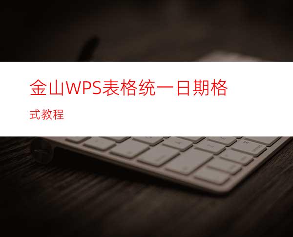 金山WPS表格统一日期格式教程