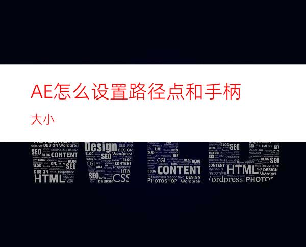 AE怎么设置路径点和手柄大小