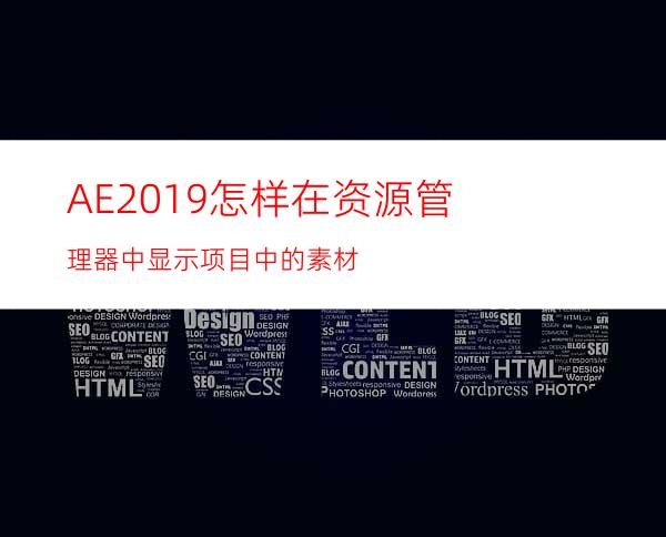 AE2019怎样在资源管理器中显示项目中的素材