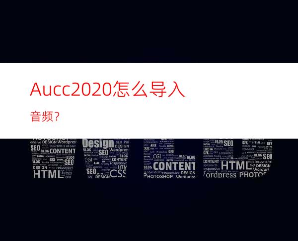 Aucc2020怎么导入音频？