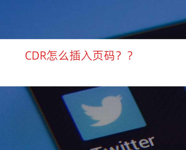 CDR怎么插入页码？？