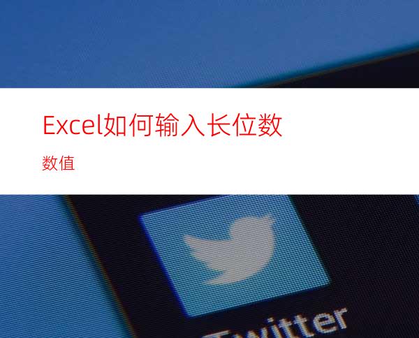 Excel如何输入长位数数值