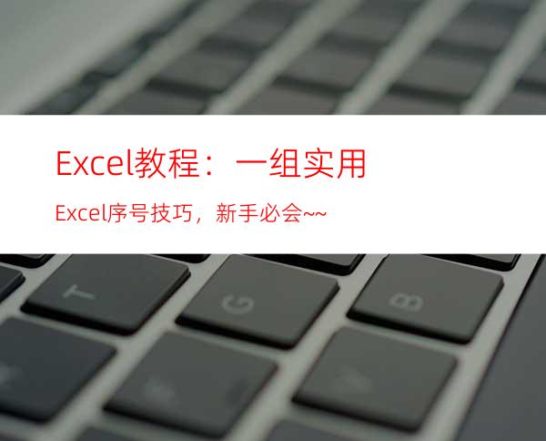 Excel教程：一组实用Excel序号技巧，新手必会~~