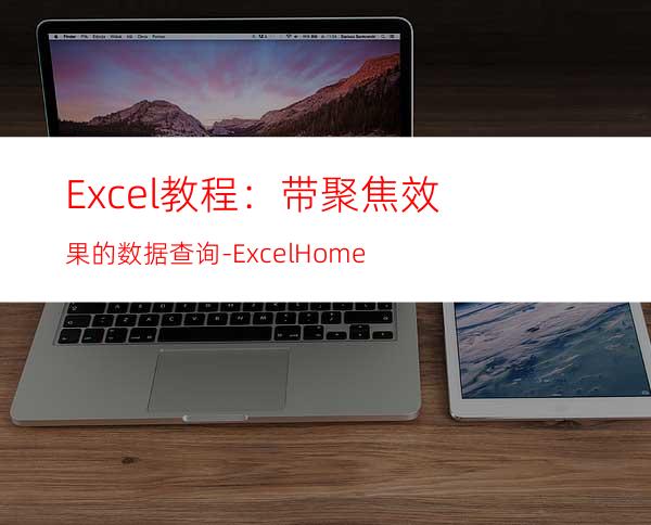 Excel教程：带聚焦效果的数据查询-ExcelHome