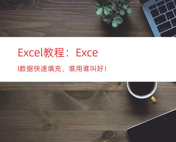 Excel教程：Excel数据快速填充，谁用谁叫好！