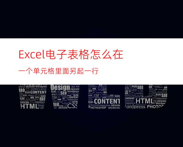 Excel电子表格怎么在一个单元格里面另起一行?