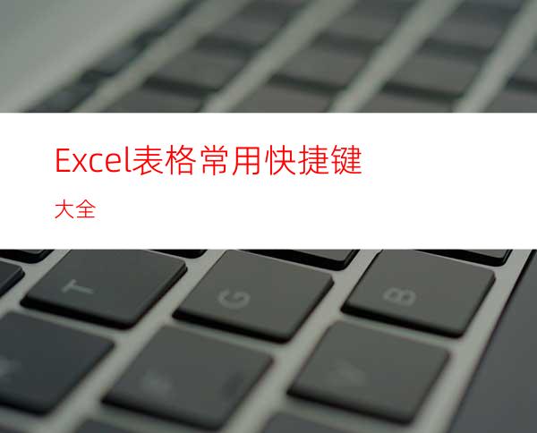 Excel表格常用快捷键大全