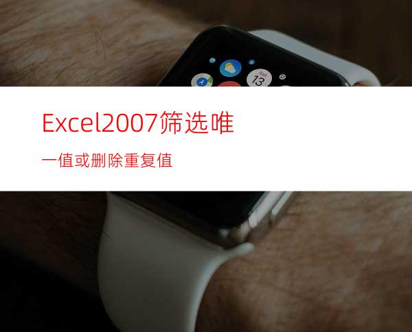 Excel2007筛选唯一值或删除重复值