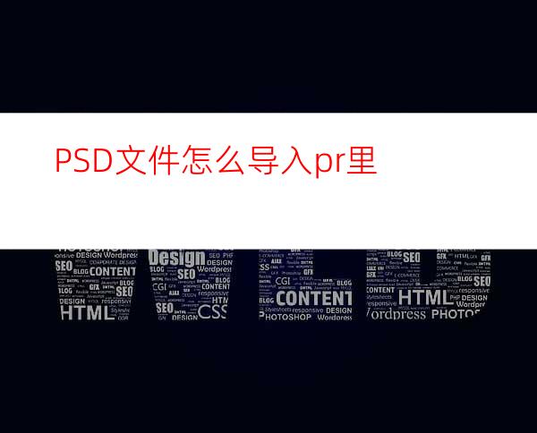 PSD文件怎么导入pr里