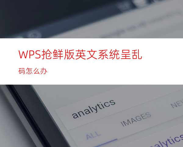 WPS抢鲜版英文系统呈乱码怎么办
