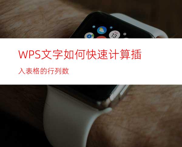 WPS文字如何快速计算插入表格的行.列数