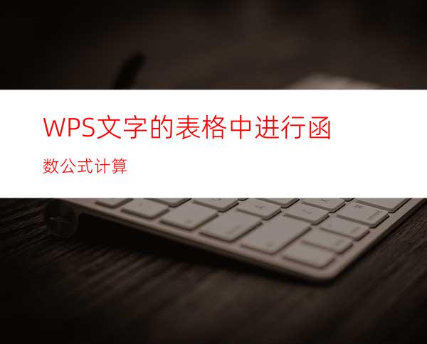 WPS文字的表格中进行函数公式计算