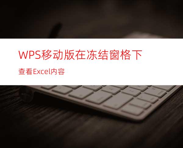 WPS移动版在冻结窗格下查看Excel内容