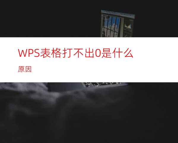 WPS表格打不出0是什么原因