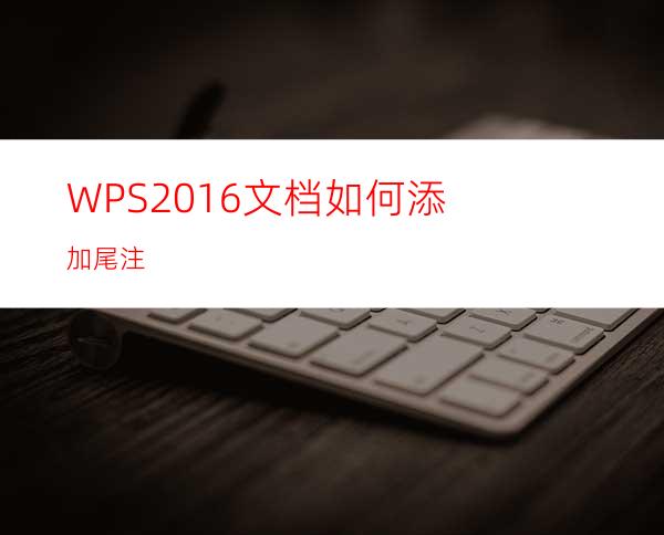 WPS2016文档如何添加尾注?