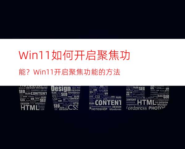 Win11如何开启聚焦功能？Win11开启聚焦功能的方法