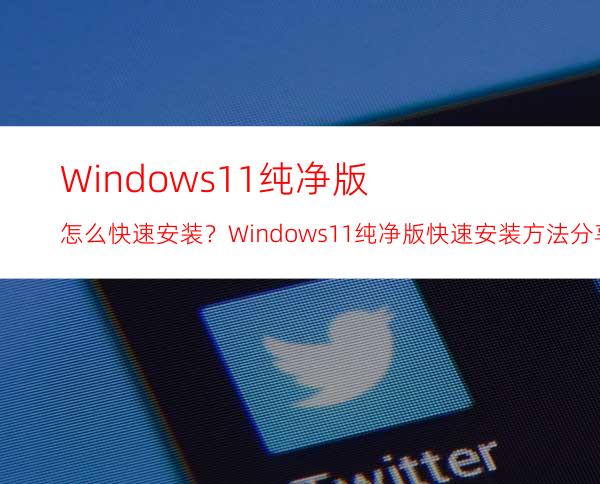 Windows11纯净版怎么快速安装？Windows11纯净版快速安装方法分享