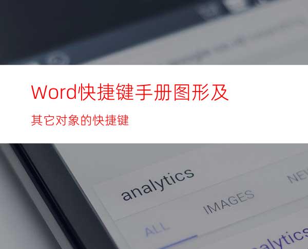 Word快捷键手册:图形及其它对象的快捷键