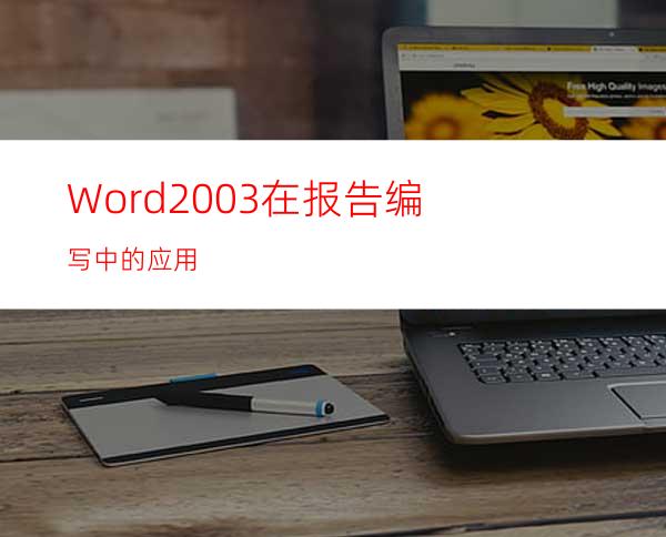 Word2003在报告编写中的应用