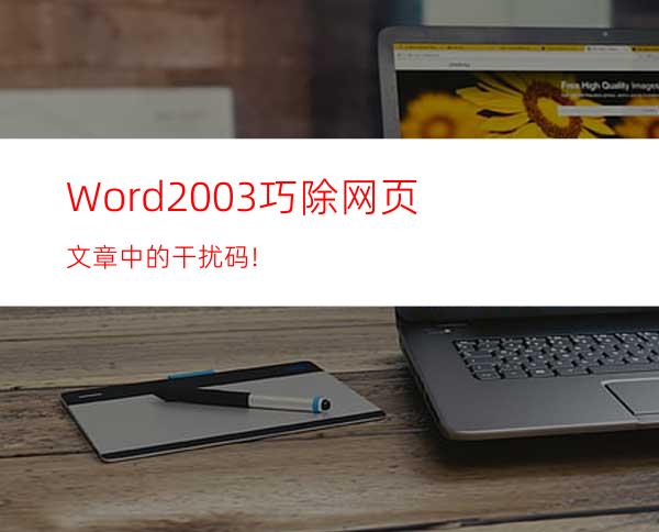 Word2003巧除网页文章中的干扰码!