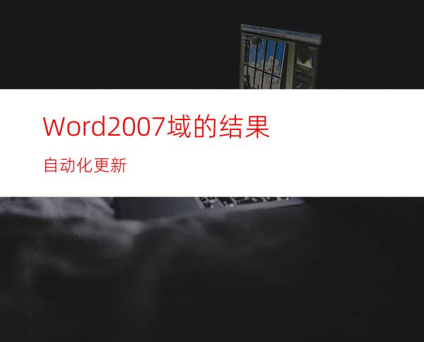 Word2007域的结果自动化更新