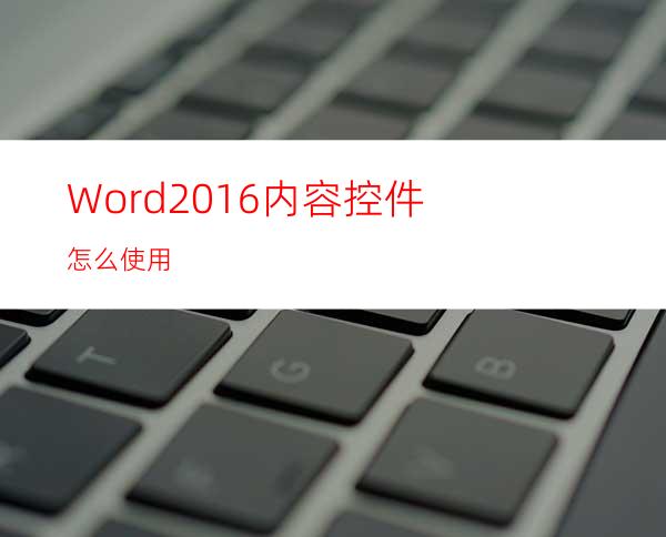 Word2016内容控件怎么使用