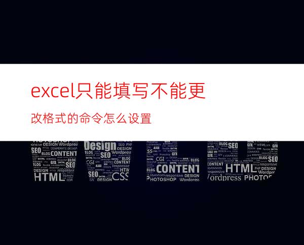 excel只能填写不能更改格式的命令怎么设置?