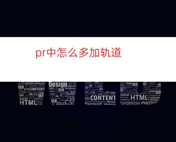 pr中怎么多加轨道