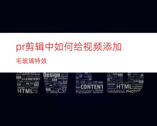 pr剪辑中如何给视频添加毛玻璃特效