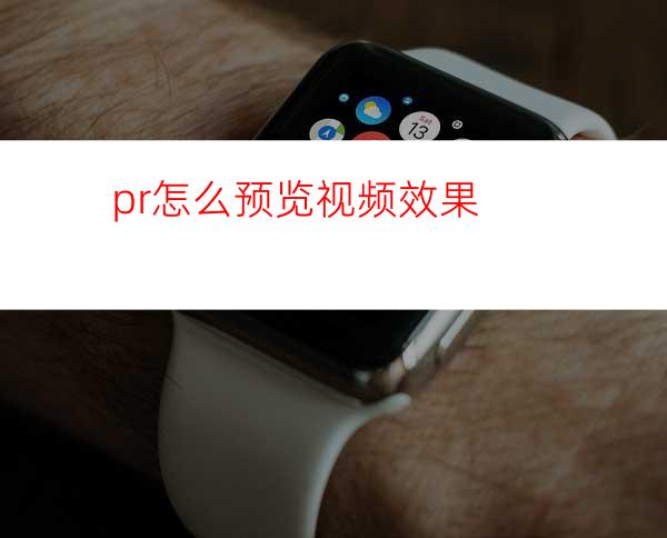 pr怎么预览视频效果